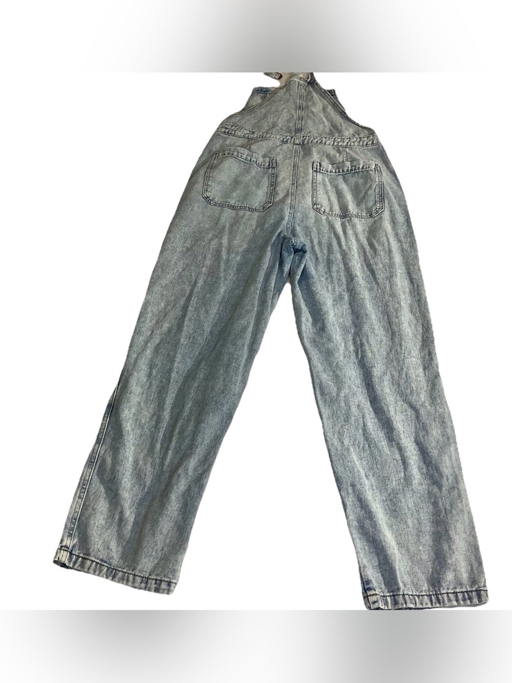 Celebrity Pink Overalls Womens L 36x28.5 Light Wash Denim Jeans Bib Carpenter